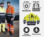 Ropa de trabajo para lluvia frío reflectante y alta visibilidad