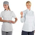 chaqueta blanca chef mujer clasica