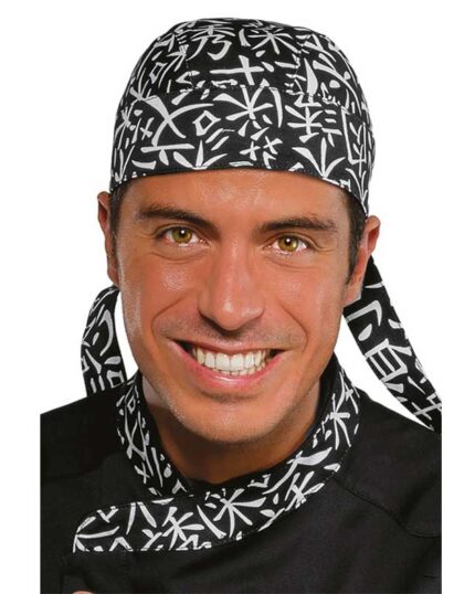Bandana cocina estampada con dibujo de diseño oriental