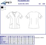Casaca para mujer Gary's modelo 6358 con cinta y detalles a contraste de manga corta - Ideal para peluquería y spa