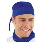 Bandana cocinero azul poliéster algodón