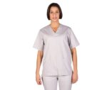 CASACA SANITARIA UNISEX. MANGA CORTA. GARYS GRIS CLARO PLATA