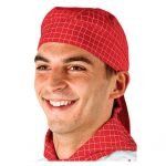 Bandana cocinero estampada con cuadros rojo y blanco Denver Isacco