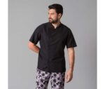Chaquetilla de cocinero manga corta tejido microfibra secado rápido y transpirable