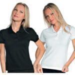 Polo ajustado para mujer Isacco modelo para trabajar en blanco o negro - Ropa laboral elegante y cómoda