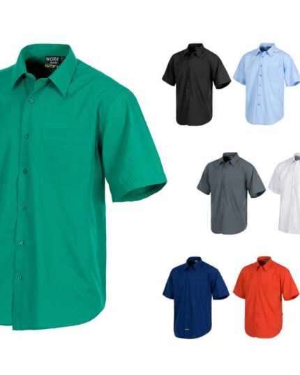 Camisa de trabajo manga corta con bolsillo