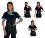 Casaca sanitaria original y moderna manga corta diseño elegante mujer