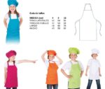 delantal cocina infantil colores cocinero chef niños y niñas blanco