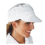 gorra de rejilla blanca cocinera heladería