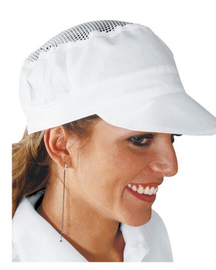 gorra de rejilla blanca cocinera heladería