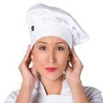 gorro blanco hombre y mujer cocineros