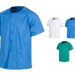 casaca sanidad cuello redondo con botones azul, blanca o verde