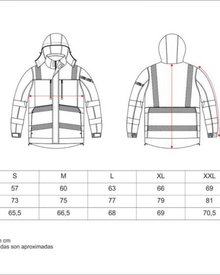 PARKA S9262 ACOLCHADA E IMPERMEABLE CON CINTAS REFLECTANTES. WORKTEAM