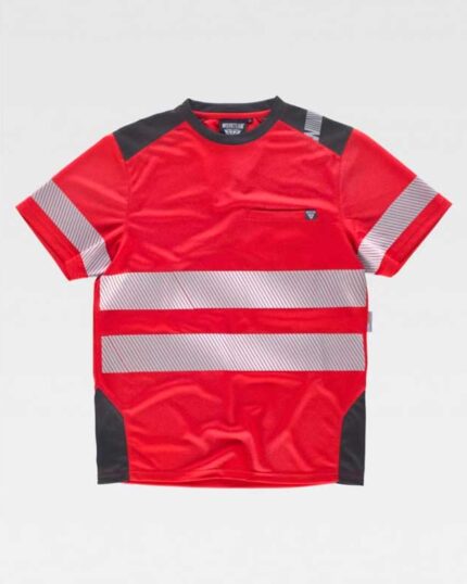 camiseta reflectante roja para trabajar