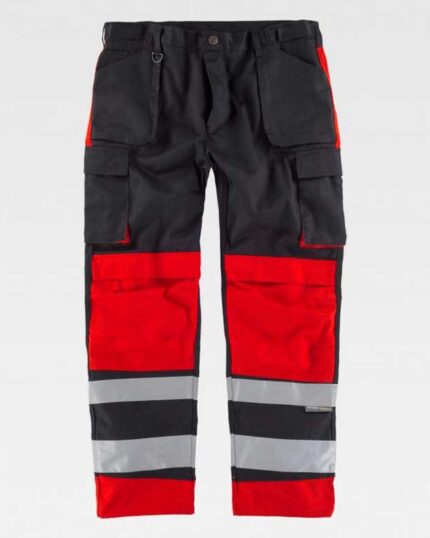 PANTALÓN C2914 DE ALTA VISIBILIDAD COMBINADO CON REFLECTANTE. MULTIBOLSILLOS