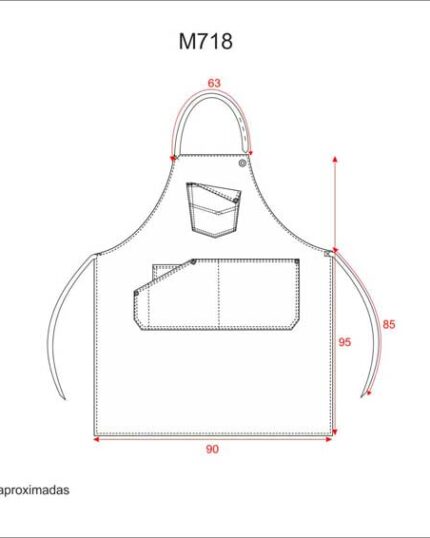 Delantal con peto vaquero combi
