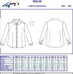 Camisa de mujer camarera en manga larga Oxford GARYS 2884