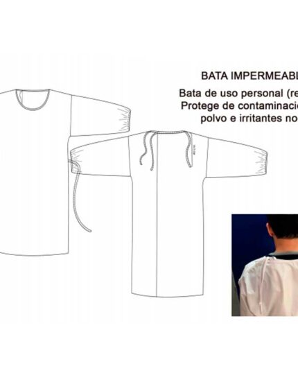 BATA reutilizable y lavable coronavirus covid-19 para la protección contagio a procesos virales. Protege de los contagios exter