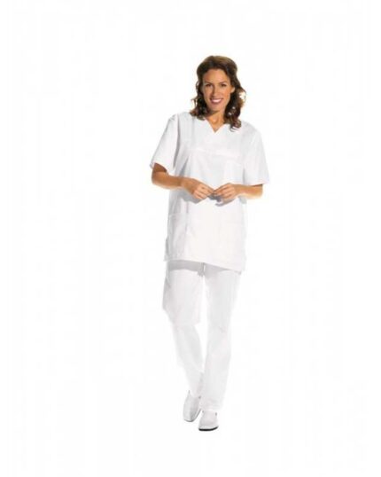 CASACA QUIRÓFANO UNISEX BLANCO 50/50 POL/ALG. 180 gr/qm. M/C 3 BOLSILLOS LAVADO INDUSTRIAL