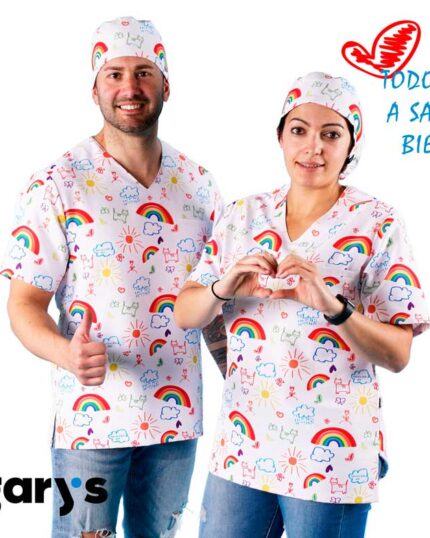 Casaca sanitaria original microfibra cuello pico "Todo Va a Salir Bien"