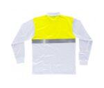 Polo de alta visibilidad, de manga larga, unisex, confeccionado en tejido piqué con propiedades antibacterianas, 100% algodón.