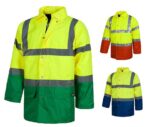 Parka de trabajo alta visibilidad acolchada impermeable