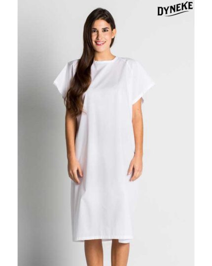 Bata camisón de hospital paciente blanca maternidad, clínicas, geriátricos