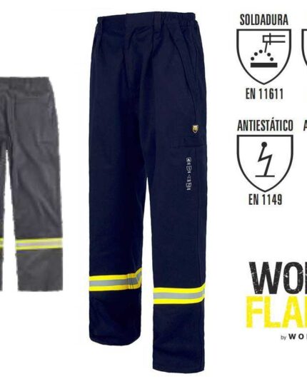 pantalón ignifugo modacrílico soldadura antiestatico workteam b1498