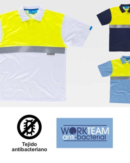 Polo 100% Algodón Alta Visibilidad C3441 Antibacteriana WorkTeam