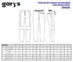 Pantalón blanco sanitario unisex GARYS 7045 holgado rodilleras