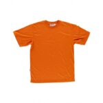 Camiseta de Trabajo Manga Corta naranja Alta Visibilidad Tacto Algodón Workteam C6010