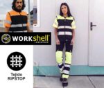 chaleco trabajo reflectante alta visibilidad tejido Ripstop naranja