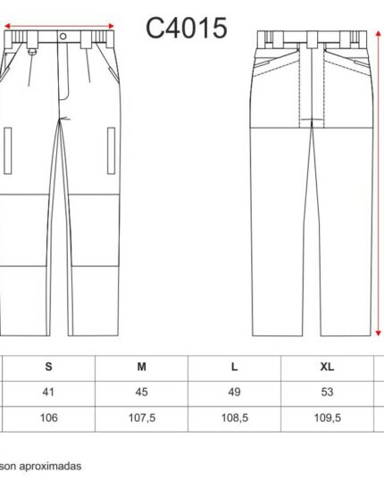 Pantalón de trabajo en tejido Ripstop con rodilleras y culera reforzadas