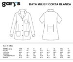 bata corta blanca clásica mujer sanitaria