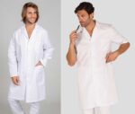 Bata de trabajo para hombre clásica blanca económica
