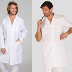 Bata de trabajo para hombre clásica blanca económica