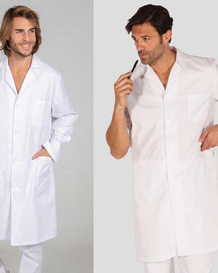 Bata de trabajo para hombre clásica blanca económica