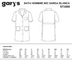 bata sanitaria blanca clásica hombre