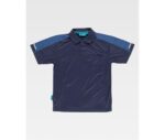 Polo hombre manga corta WF2850 Workteam bicolor con detalles reflectantes y un bolsillo en pecho