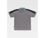 Polo hombre manga corta WF2850 Workteam bicolor con detalles reflectantes y un bolsillo en pecho