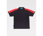 Polo hombre manga corta WF2850 Workteam bicolor con detalles reflectantes y un bolsillo en pecho