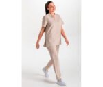 Casaca Sanitaria Unisex Cuello Mao Microfibra DYNEKE 8008 de microfibra