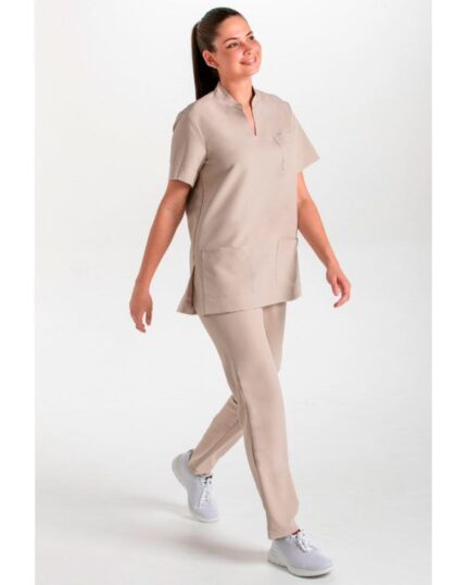 Casaca Sanitaria Unisex Cuello Mao Microfibra DYNEKE 8008 de microfibra