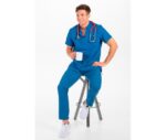 Casaca Sanitaria Unisex Cuello Mao Microfibra DYNEKE 8008 de microfibra