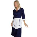 Uniforme de Servicio Kinshasa. Mujer Blu. 65/35% Pol/Alg. 125 gr/qm. Manga Francesa. Botones Fijos. Cuello y Puños en Blanco