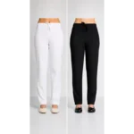 8056 pantalon blanco negro trabajo