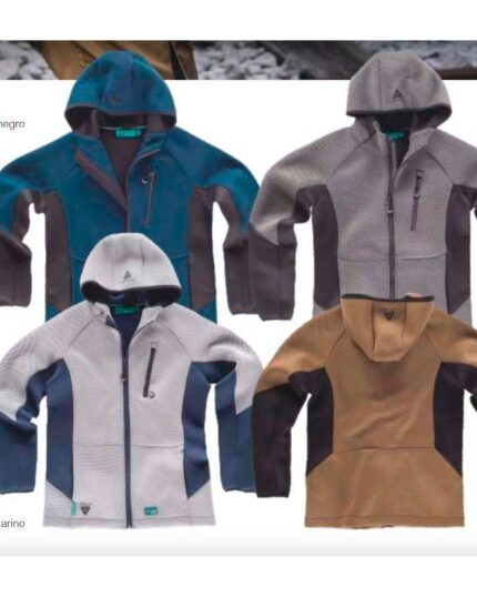 SUDADERA WF2605 COMBINADA. CON CAPUCHA. WORKTEAM