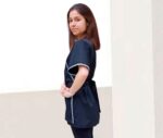 casaca cruzada tipo kimono para estética, peluquería, spas, antimanchas TANIA
