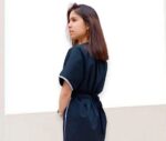 casaca cruzada tipo kimono para estética, peluquería, spas, antimanchas TANIA