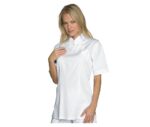 bata farmacia cuello mao mujer